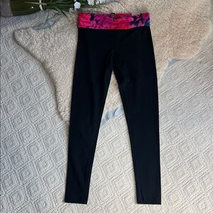 Victoria's Secret Black Leggings with Pink Trim